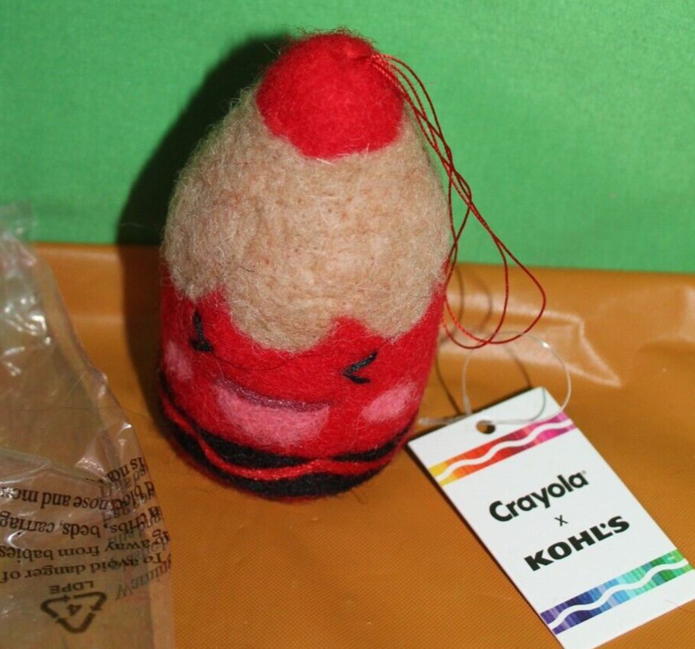 Crayola Kohl's Collaboration Felt Pencil Plush Gift Tag Hanging Ornament Red